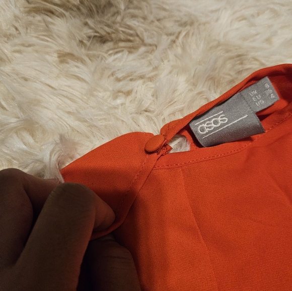 Asos Orange Cropped Longsleeves Blouse - Picture 6 of 8